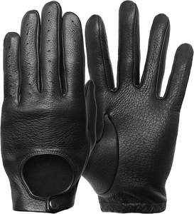 ถุงมือวัสดุหนังกวางสีดำแบบมีชั้นกันความร้อน - Product Image 1