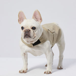 Arnés de Perro de Algodón Orgánico, Diseño Clásico y Simple, Ecológico y Sostenible, Color Amarillo Beige a Cuadros, Personalizable - Product Image 4