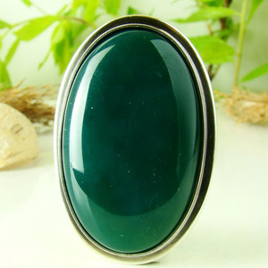 Bague en onyx vert naturel, argent 925, bijoux en pierres précieuses faits à la main, bague unisexe - Product Image 3