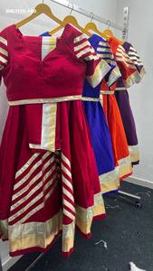 Lehenga de seda romana de alta calidad con patrón de encaje Gota Patti y borde con vuelo completo, conjunto de choli a juego, listo para usar, moda femenina. - Product Image 2