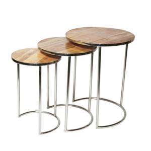 Scandinavian Design Metal <b>Nesting</b> <b>Table</b> Set with Eco-Friendly Powder Coating for Sustainable Home Furniture - Product Image 3