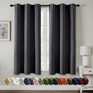 Tende Oscuranti Termoisolanti Grigio Scuro da 63 Pollici per Camera da Letto e Soggiorno, 2 Pannelli con Occhielli, Tende Oscuranti Solide - Product Image 1