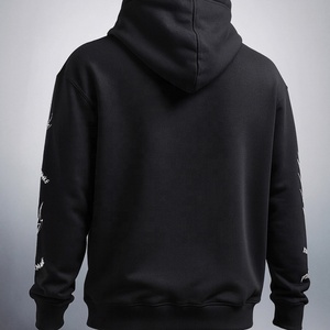 Mens Graffiti Graphic Hoodie Drop Shoulder <b>Black</b> Streetwear Pullover Sweatshirt Apparel Manufacturer - Product Image 4
