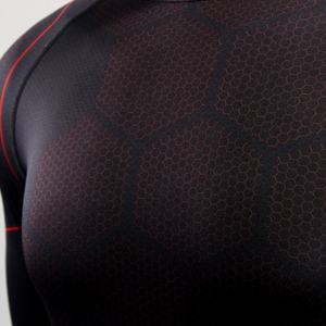T-shirt de compression à manches longues pour homme, noir, col rond, motif géométrique, coupe ajustée, sous-vêtement de sport tendance - Product Image 6