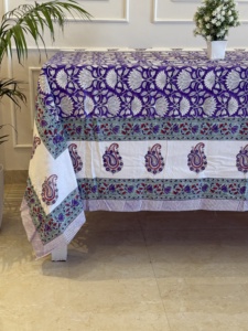 Blue Tablecloth Handblock Printed <b>Table</b> Cloth Cotton <b>Table</b> <b>Cover</b> Dinning Printed <b>Table</b> <b>Cover</b> Washable Wedding <b>Table</b> Decor <b>Cover</b> - Product Image 1