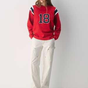 Custom Women's Summer 100% Cotton Oversized Long Sleeve T-<b>Shirt</b> With Logo & Embroidery Breathable Soft Women Plus Size T-<b>shirt</b> - Product Image 5