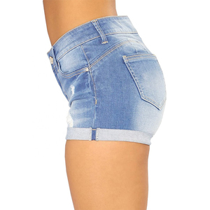 Shorts de Mezclilla para Mujer, Estilo Vintage con Lavado Ácido, Diseño Nuevo, de Alta Calidad, Cómodos, Ajustados, de Cintura Alta, Jeans Rectos de Algodón - Product Image 3