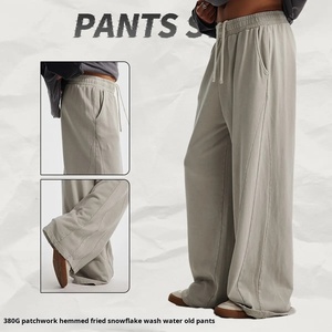 Trendy Brand Men's Sweatpants European American Size Acid Washed Vintage Snowflake Loose Long Baggy Pants - Product Image 4