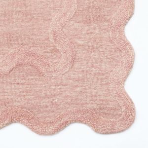 ZandH Home Handmade Pink Hand Tufted Wool Rug <b>Thick</b> Modern Abstract Pattern Pet Friendly Cushioned Non-Slip Washable Cotton - Product Image 2