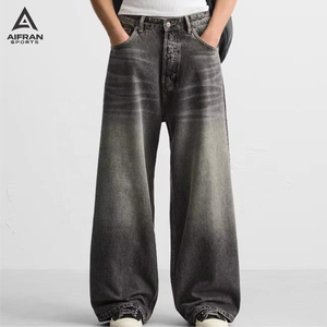 Aifran Sports - Jeans de mezclilla bootcut personalizados para hombre, lavados, informales, a la moda, proveedor mayorista - Product Image 1