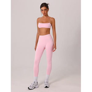 Conjunto de Yoga Antiestático para Mujer, Tela Antidesgarro con Protección UV, Bra Deportivo, Leggings de Cintura Alta, Diseño Moldeador, Nailon y Spandex, Color Puro - Product Image 5