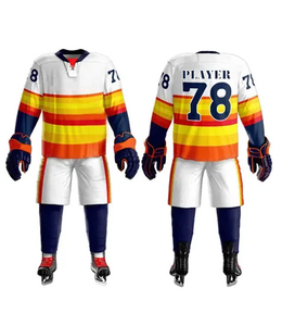 Uniforme de hockey sobre hielo OEM diseñado con ajuste atlético que favorece el movimiento y la comodidad durante los juegos, venta al por mayor. - Product Image 1