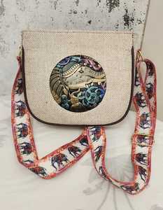 Women Fashion Embroidered Single <b>Strap</b> Crossbody Shoulder Bag PU Elephant Pattern Zipper Daily Travel Bag - Product Image 3