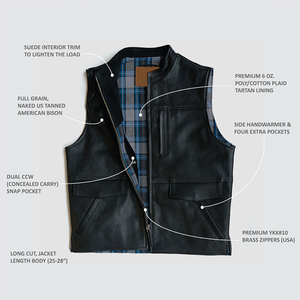 เสื้อกั๊กหนังสีดำสำหรับขี่มอเตอร์ไซค์คุณภาพสูงสำหรับผู้ชายไซส์ใหญ่ ปี 2026 ระบายอากาศได้ดี กันน้ำ ป้องกันรังสียูวี ผลิตตามสั่ง TOPEAK SPORTS - Product Image 6