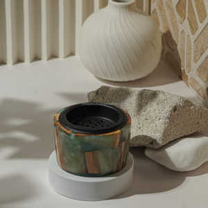 Quemador de Incienso Artesanal Exclusivo de Sándalo, Porta Incienso Premium, Decoración Religiosa y Elegante para el Hogar, Regalo Festivo, India - Product Image 4