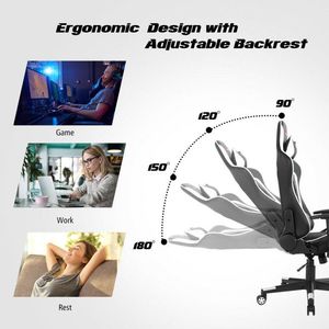 Sedia da Gaming in Tessuto con Braccioli 3D, Altezza Regolabile e Supporto Lombare per Casa e Ufficio - Product Image 6