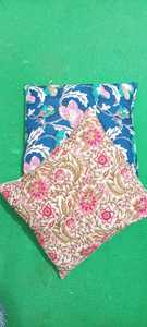Fundas de Cojín Decorativas de Algodón 100% con Estampado Floral Cuadrado Azul, Hechas a Mano, para Decoración del Hogar y Sala de Estar - Product Image 3