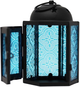 Customizable <b>Mini</b> Moroccan Style Metal and Glass <b>Lantern</b> Light Holder for Indoor and Outdoor Home Decor - Product Image 5