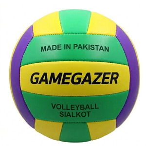 Balón de Voleibol Profesional de Cuero con Logotipo Personalizado OEM, Talla 5, Suave, Ligero, Duradero, Cosido a Máquina, para Entrenamiento en Interiores y Exteriores, de Fábrica - Product Image 1