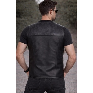 Custom <b>Camo</b> Leather Vest <b>Jackets</b> Motorcycle Genuine Cowhide Biker Made Paksitan Winter <b>Waterproof</b> Smart Casual Unisex Stylish - Product Image 5