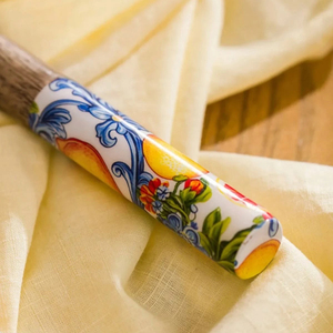 Ensemble de couverts de service en bois pour salade avec manche imprimé émaillé pour table à manger - Product Image 6