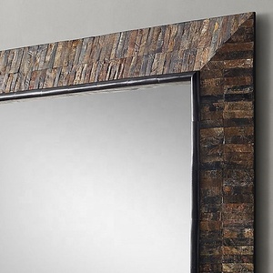 Miroir rond incrusté d'os de haute qualité de l'Inde cadre mural en corne naturelle décorative qualité d'exportation - Product Image 2