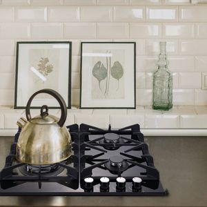 Piano Cottura a Gas da Incasso in Vetro Temperato Nero da 24 Pollici con 4 Bruciatori Convertibile NG/GPL - Product Image 4