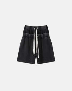 Pantalones Cortos de Pana para Hombre, Cintura Alta, Color Sólido, Cintura Elástica, Diseño Casual Transpirable con Bolsillos, Ajuste Cómodo, Estilo Deportivo - Product Image 3