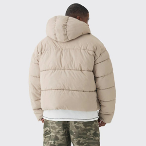 Hot Selling <b>Men's</b> Custom Screen Printed Logo Waterproof Windproof Puffer <b>Jacket</b> Canvas Fabric Polyester/Cotton Warm Winter - Product Image 5