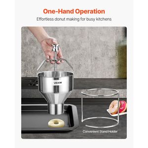 Dosatore Manuale per Ciambelle di Grande Capacità in Acciaio Inox 304, Attrezzatura Commerciale per Panifici, Dispenser per Impasto Regolabile a 6 Spessori - Product Image 5