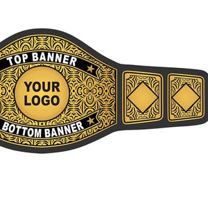 Personalized Boxing Award Belt Black Gold Alloy <b>Plate</b> Custom <b>Name</b> Title Leather Strap Sports Competition Recognition Trophy - Product Image 3