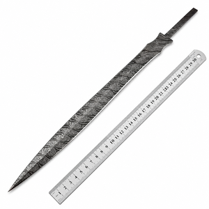 ดาบเหล็กดามัสกัสทำมือ แบบฟูลแทง สำหรับทำดาบ ใบดาบยาว 28 นิ้ว - Product Image 1