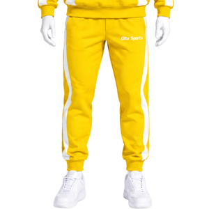 Conjunto Deportivo Amarillo con Paneles en Contraste, Sudadera con Capucha y Pantalones Jogger, Traje Deportivo de Dos Piezas para Entrenamiento, Ropa Deportiva Informal - Product Image 6