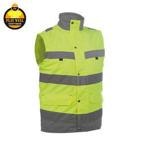 Chaqueta de Trabajo de Invierno de Alta Visibilidad de Poliéster, Chaleco de Seguridad Reflectante para la Construcción, Chaleco Reversible - Product Image 4
