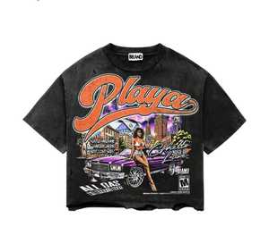 Conjunto de Camiseta Casual para Hombre de Alta Calidad 2025 con Pantalones Cortos de Algodón Transpirable con Lavado Ácido, Logotipo Personalizado OEM, Conjunto de Verano - Product Image 5