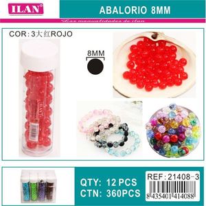 Ilan Abalorio Perline rosse da 8 mm per la creazione di gioielli e forniture artigianali - Product Image 3