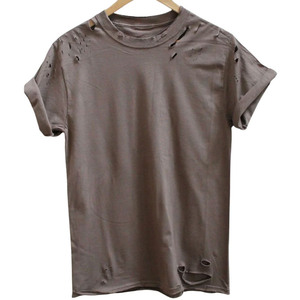 T-shirt personnalisé tendance en gros, effet vieilli, qualité supérieure, 100 % coton, pour un look décontracté ou streetwear, impression personnalisée unisexe - Product Image 4