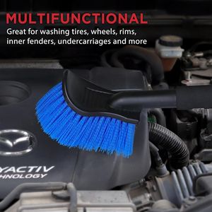 Brosse de lavage de voiture à long manche de 17,5 pouces, douce et sûre pour le nettoyage des flancs des pneus et des jantes, sans rayures, entretien automobile - Product Image 5