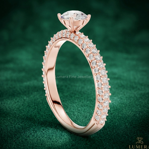 Bague d'anniversaire en or rose avec diamant de laboratoire taille brillant rond pour femme, bijoux de mariage certifiés IGI - Product Image 3