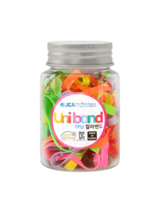 Bandas para el Cabello de TPU Hechas en Corea, Personalizadas OEM ODM, en Botella de Plástico, Bandas Elásticas de Goma No Tóxicas, OEKO-TEX - Product Image 1