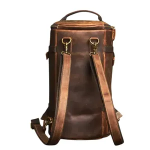 Luxury Brown Genuine Leather Durable Business <b>Backpack</b> with Comfortable Shoulder Straps and Secure Zipper Large Capacity - Product Image 2
