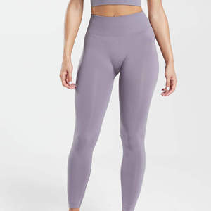 <b>High</b> <b>Waist</b> Seamless Knitted <b>Leggings</b> Solid Color Breathable Anti-Bacterial Vintage Ankle-Length Women's Plus Size Yoga Pants - Product Image 1