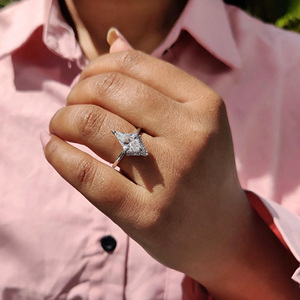 Premium Kite Cut Lab Grown <b>Diamond</b> Unique Engagement <b>Ring</b> Custom 18K Gold IGI Certified Lab Made <b>Diamond</b> Fine Women Jewelry - Product Image 2