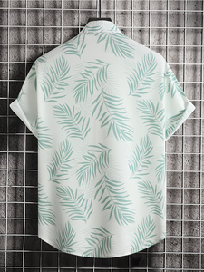 Men's Beach Solid Button-Up Long Sleeve <b>Shirt</b> and <b>Shorts</b> <b>Set</b> 100% Cotton Woven Satin Quick Dry Vintage Summer Fashion - Product Image 3