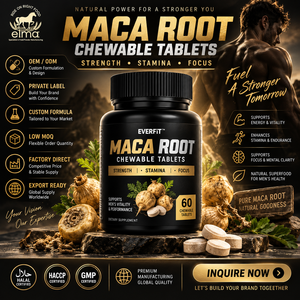 Elma Food Halal Maca Root Extract Supplement 60-count Chewable Tablets Men Energy Support <b>Metabolism</b> Circulation GMP HACCP - Product Image 1