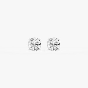 Pendientes de Diamantes Cultivados en Laboratorio con Certificación IGI, Diseño Elegante, Chapados en Rodio, Modernos, con Cuatro Puntas, Oro Blanco de 14K - Product Image 6