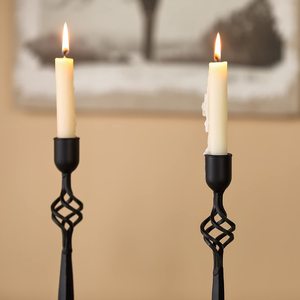 Modern Black Metal Candle Holders Elegant <b>Matte</b> Black Taper Pillar Candle Stand for Home Decor Dining <b>Table</b> Wedding - Product Image 4
