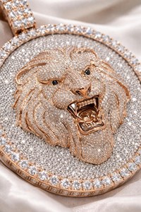 Export Quality Lion Head Pendant <b>Necklace</b> 18K Gold Plated Cubic Zirconia Iced Out Hip Hop Men's Fashion Jewelry Gift - Product Image 4