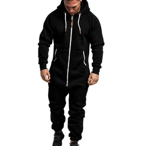 Survêtement d'hiver pour homme en molleton 100% coton écologique, rouge uni, à capuche, mi-épais, manches longues, coupe droite, décontracté, avec poches latérales - Product Image 5