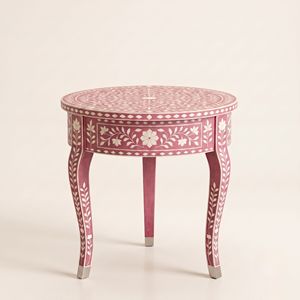 Floral Pattern Bone Inlay Side Table With 1 Drawer Handmade Wooden side Table Nightstand Table bedroom Furniture Home Decor - Product Image 2